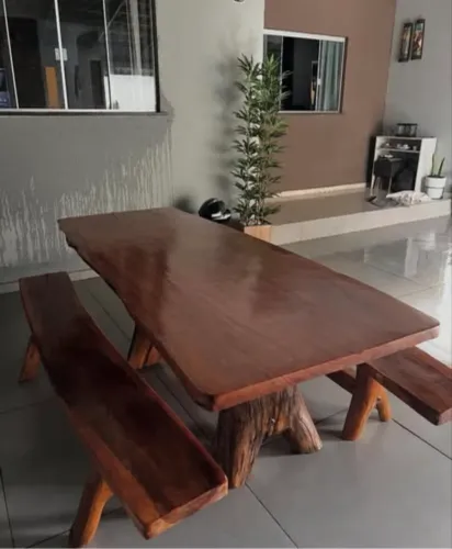 Mesa Rústica 2m - Ideal para Área Gourmet, Chácara e Cozinha
