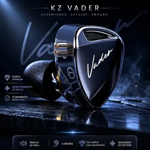 Fone Kz Vader 6 Drivers Retorno de Palco Profissional - Lacrado
