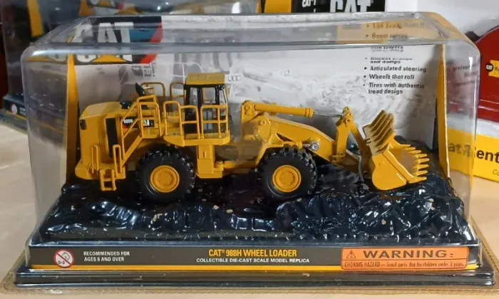 Miniatura Pá Carregadeira Cat Caterpillar 988h Norscot 1:64 Metal diecast 55302 Lacrada