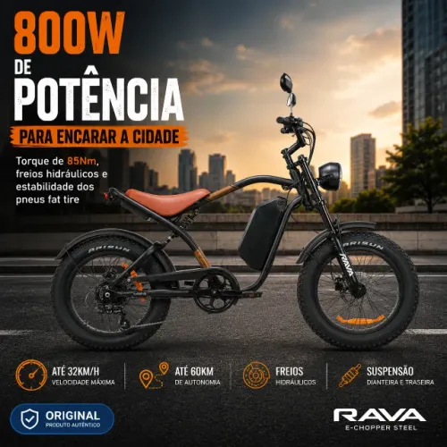 Bicicleta elétrica rava e-chooper ALLOY LANÇAMENTO