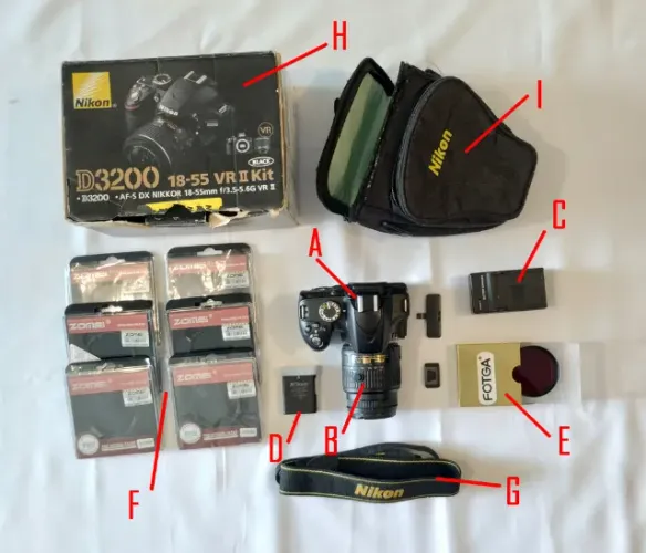 Kit Nikon D3200 (FULL SPECTRUM) +  Lentes + KIT FILTROS IR + Acessórios