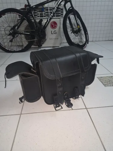 Mala 20l traseira motocicleta em couro