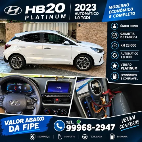 Hyundai HB20 Platinum 1.0 TB Flex 12V AUT 2023