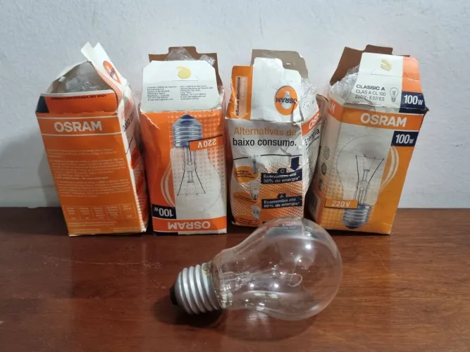 Lote Lâmpadas Antigas Osram Incandescentes 100w 220v Com Caixas Originais Coleção