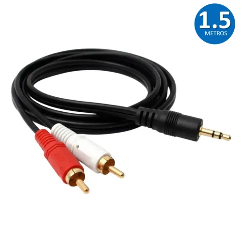Cabo Áudio Auxiliar P2 Estéreo X 2RCA com 1.5 Metros - It-blue