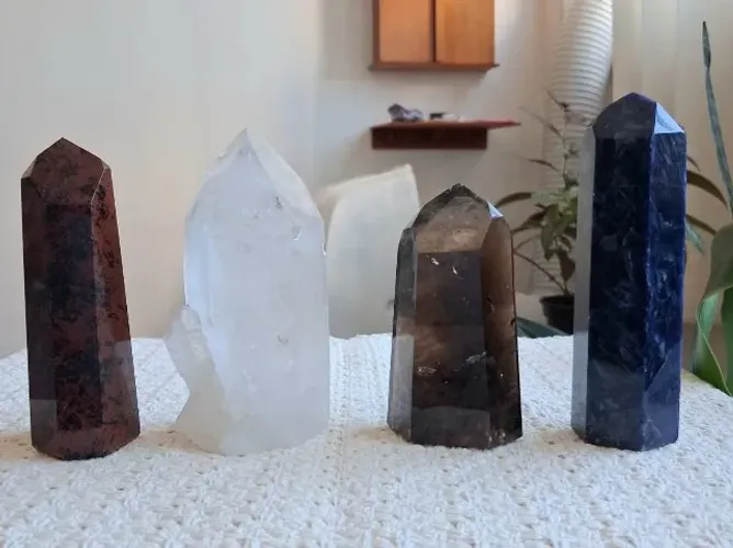 4 Pontas de Cristal para Equilibrar os Quatro Elementos e o Éter ou Espírito