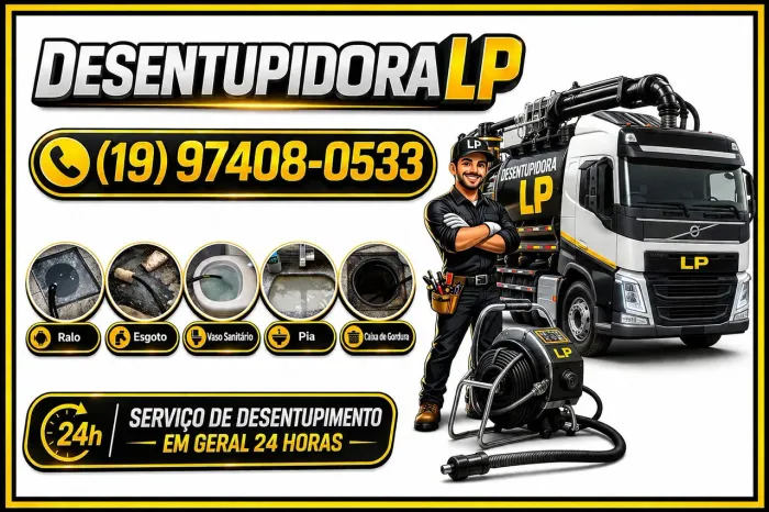 Desentupidora com serviço de Desentupimento com Hidrojateamento