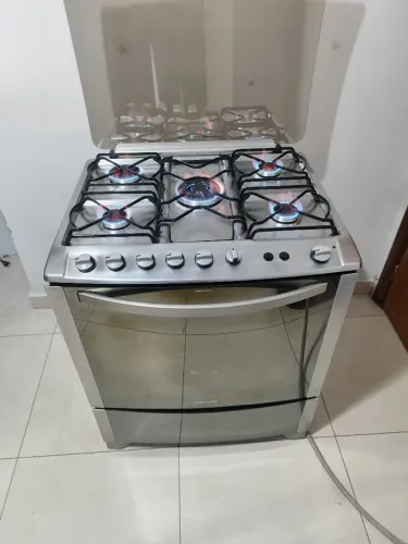 Fogão Electrolux inox 5 bocas acendimento automático