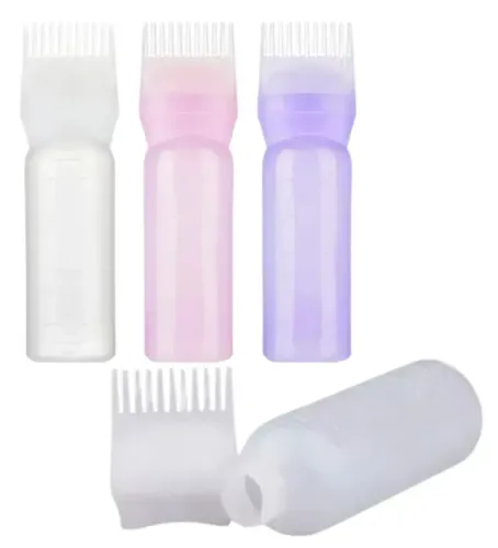 Pente Plastico com Frasco Aplicador de Tintura para Cabelos - kit c/ 03 peças - LACRADO