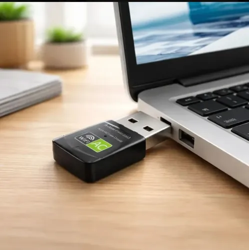 Adaptador USB Wi-Fi com tecnologia dual band (2.4GHz e 5GHz)