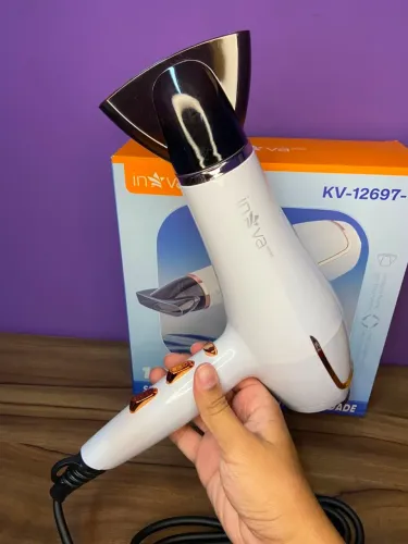 Secador de Cabelo Branco 1500W 127V - KV-12697-1 iNova