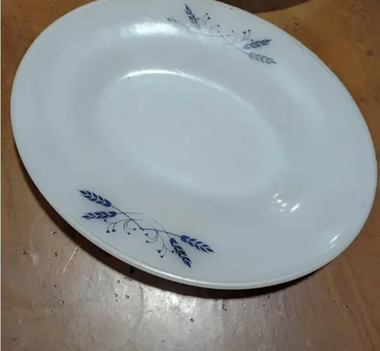 Colorex antiga travessa em vidro leitoso 