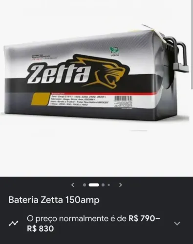 Bateria Automotiva 150a Zetta ( mesma fabricante Heliar)