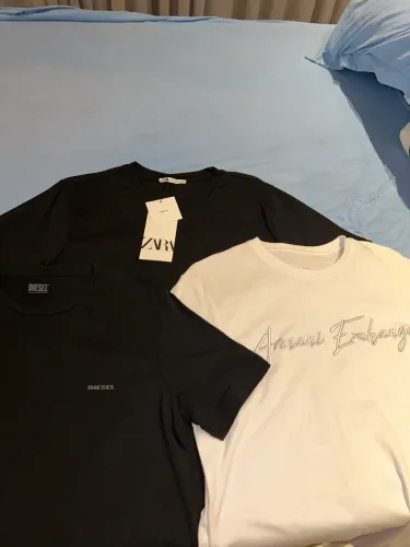 Kit 3 camisetas, Armani, Zara, diesel