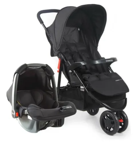 Travel System Cosco Kids, Toffy, 0 a 15kg, Preto Absoluto