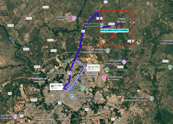 LOTES RURAIS À VENDA - COXIPO DO OURO - Cuiabá / MT<br>?<br>Região do Coxipó do Ouro, Cuiabá/MT