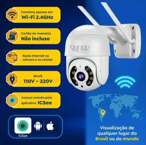 Câmera de segurança 1080 Full HD Visão noturna, detecção de movimentos, A época d'água
