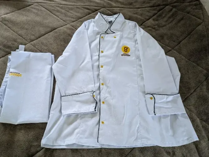 Dólmã Instituto Gourmet - Uniforme Chef Doma Dolma Cozinha Culinária Gastronomia