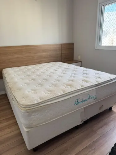 Cama Casal  Queen com base box bipartido