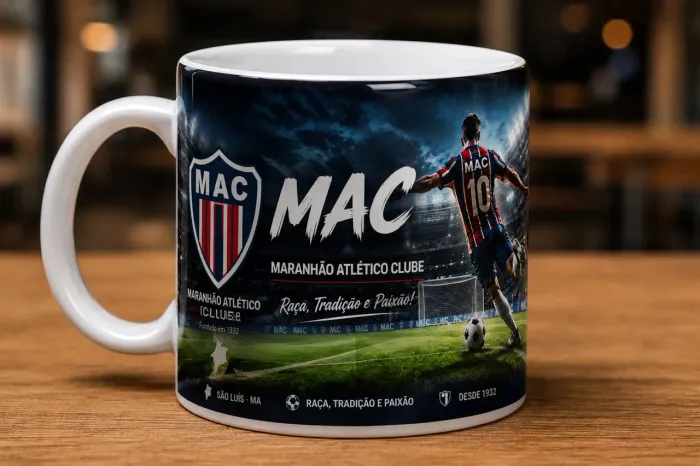 Caneca porcelana MAC Maranhão atlético clube personalizadas.
