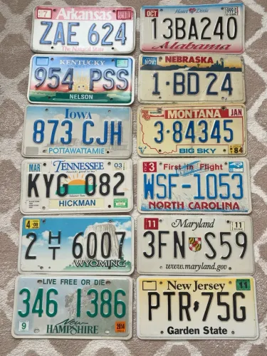 Coleção 10 Placas Originais dos EUA - Diversos Estados Americanos