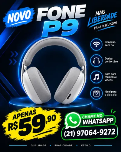 Fone de ouvido bluetooth air P9