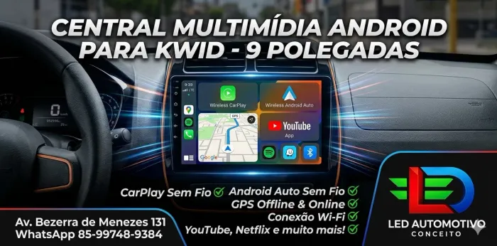 Central Multimídia 9 Polegadas Android do Kwid