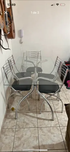 Mesa de cozinha de vidro