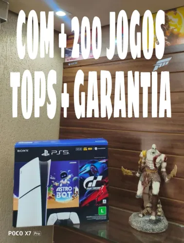 PS5 slim + 200 jogos tops