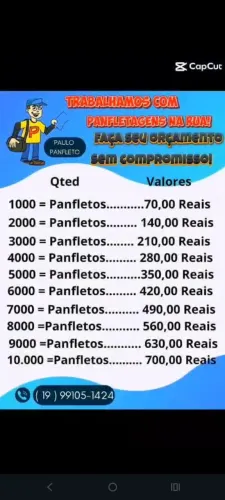Faço entrega de panfletos nas ruas 