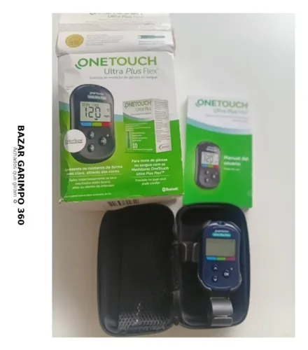 Medidor Glicose OneTouch Ultra Plus Flex Bluetooth Completo Estojo Manual Excelente Estado