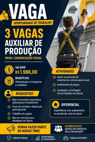 AUXILIAR DE PRODUÇÃO (Comunicação Visual)