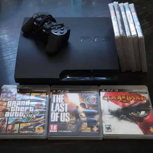 PS3 Slim + 8 Jogos Funcionando Perfeitamente  