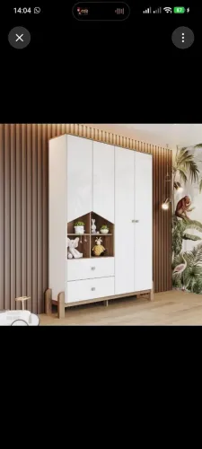 Guarda roupa para bebê - Guarda roupa ternura/ 4 portas e 2 gavetas - Cor branco