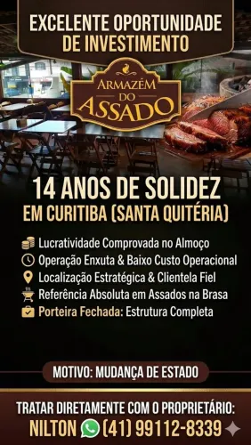 Restaurante/Churrascaria 14 anos no mercado