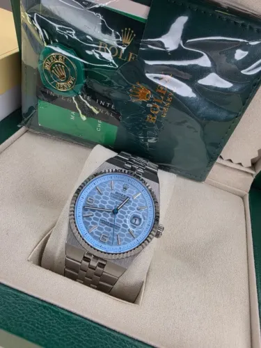Relogio Rolex Perpertual Azul Automatico Vidro Safira LINHA AAA+ COM CAIXA 10X SEM JUROS