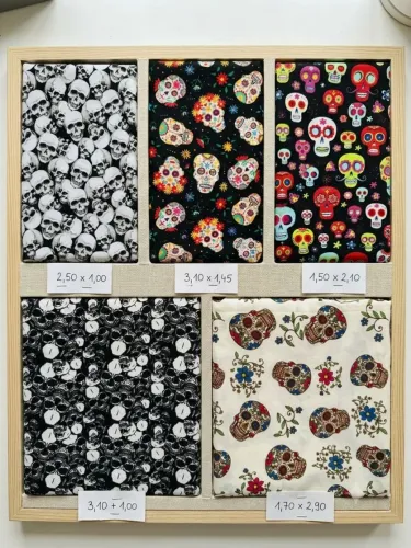 Lote de Tecidos Tricoline Estampados caveiras 100% Algodão