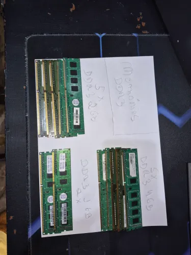 Memórias Ram DDR3 1,2, e 4 GB.
