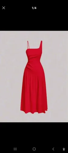 Vestido assimétrico com forro, tamanho P