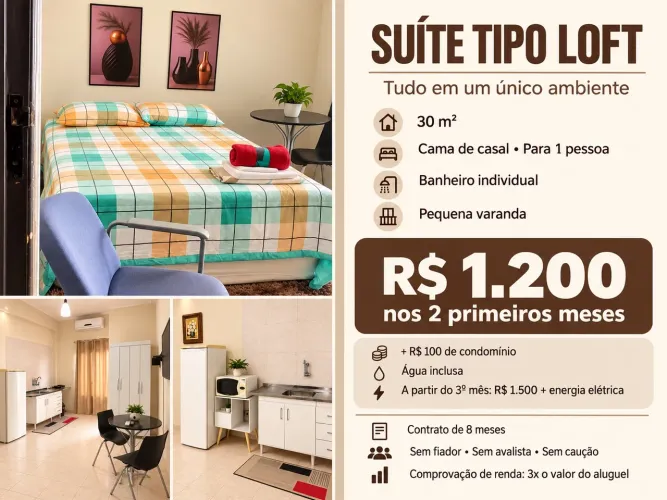 Kitnet disponível para entrada imediata -Suites Colorado *