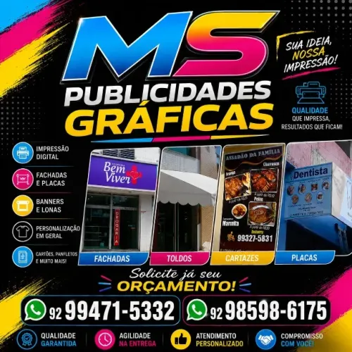Fachadas em lona impressa, banners, adesivos e muito mais!