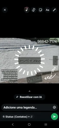 Anuncie sua empresa aqui em frente à praça da Juventude no Cristina A Santa Luzia