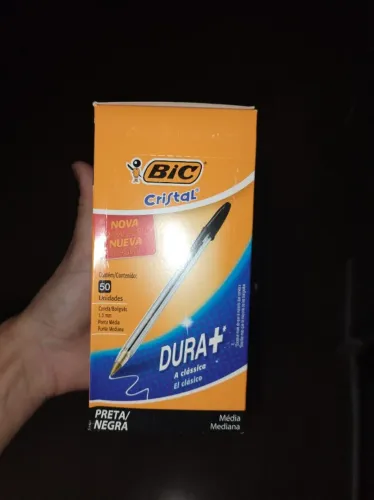 Caixa Caneta Esferográfica Bic Cristal Preta 50 Un.