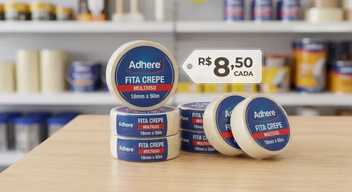 Fita Crepe Multiuso 18mm x 50m Adhere