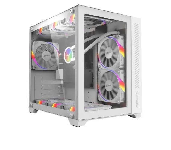 Gabinete Gamer PCYES Forcefield White Ghost Vidro Temperado-loja fs Informática 