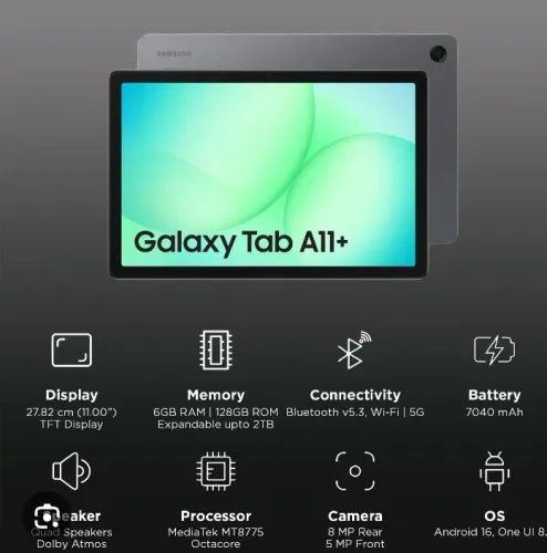 Tablet A11+ Samsung na caixa com NF