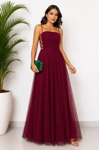 Vestido de festa Marsala