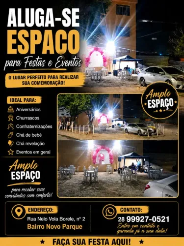 Alugo espaço para festas 