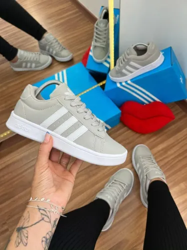 Tenis Campus Cinza Academia Unissex 