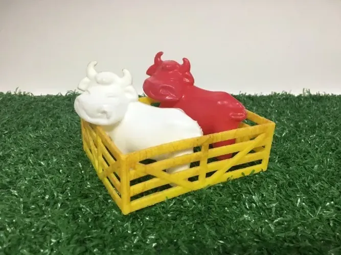 Lote com 2 Antigas Vacas Vaquinhas de Plástico Bolha
